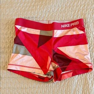Nike Pro Hot Pink Geometric Compression Shorts Summer Ready